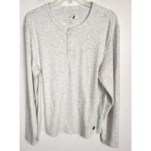 Fundamental Coast Men's Sz. M Andy Henley Long Sleeve Shirt In Vapor